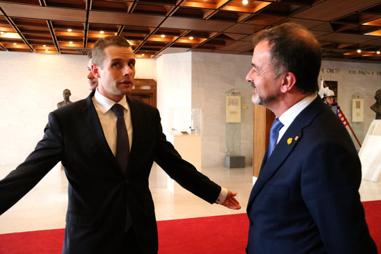Catalonia's foreign action minister, Alfred Bosch, and vice president of the Slovak parliament, Martin Klus on October 17, 2019 (by Guifré Jordan)